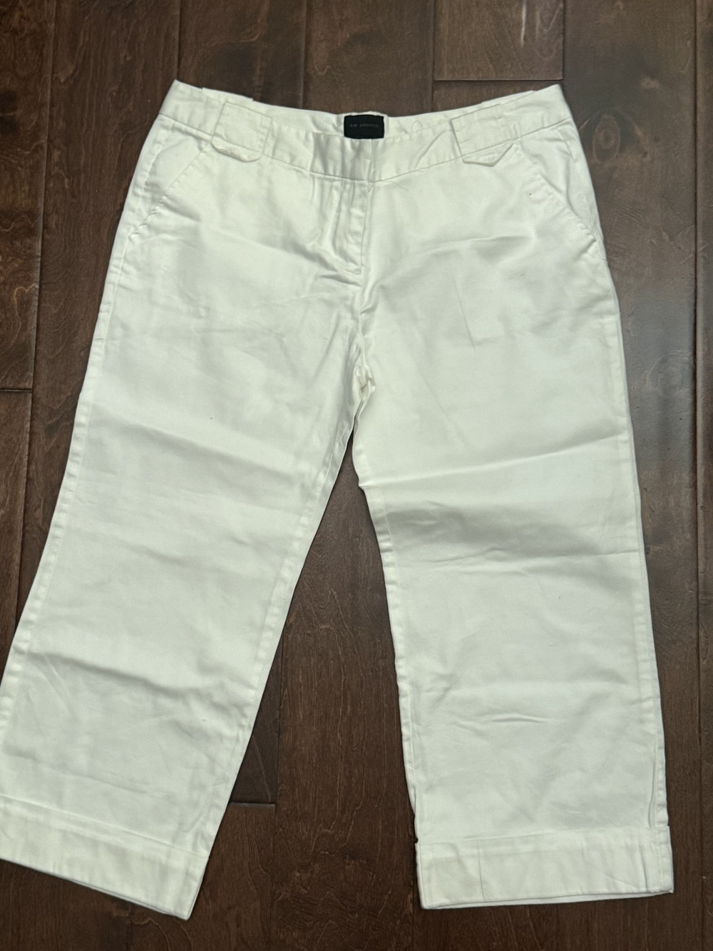 The Limited Drew Fit Bermuda Cropped Pants White Stretch Women's Size 10 Pockets
